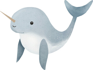 Aufkleber - Narwhal created with Generative AI technology