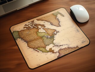 Ergonomic Mouse Pad Mockup for Comfortable Computing - AI Generated