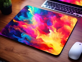 Wall Mural - Ergonomic Mouse Pad Mockup for Comfortable Computing - AI Generated