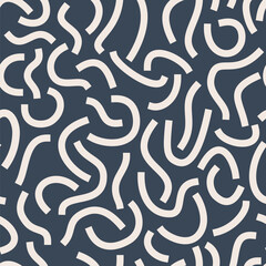 Sticker - White curved lines isolated on dark background. Bold Squiggles.