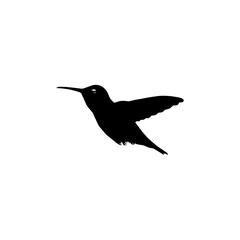 Flying Hummingbird Silhouette, can use Art Illustration, Website, Logo Gram, Pictogram or Graphic Design Element. Vector Illustration
