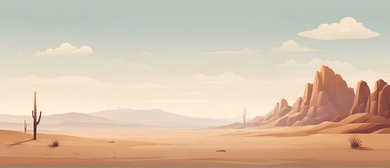 Flat Design landscape desert Nature Background