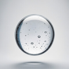 Wall Mural - circular water droplet isolated on a white surface