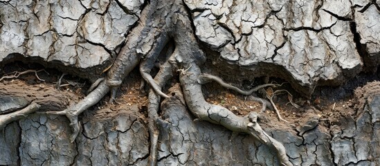 Tree roots cracking is a consequence of earthquakes.