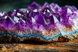 Amethyst quartz purple crystal geode cross section