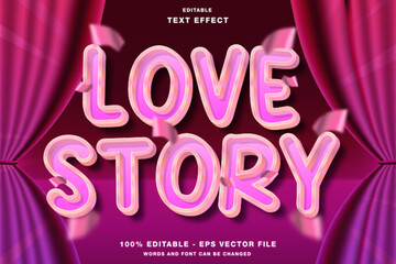 Wall Mural - Love Story 3d Editable Text Effect