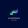 © Local Vector - aurora logo design, modern northern lights sky aurora borealis icon logo design illustration