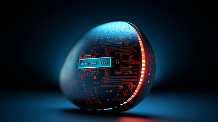 Futuristic Easter egg with a light band
