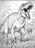 Fototapeta  - Tyranozaur coloring book page ,white color background
