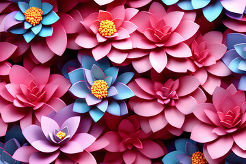 Wall Mural - the beauty of colorful flower background and three-dimensional 3d wallpaper generative ai