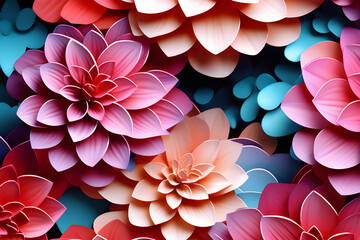 Wall Mural - the beauty of colorful flower background and three-dimensional 3d wallpaper generative ai