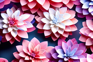 Wall Mural - the beauty of colorful flower background and three-dimensional 3d wallpaper generative ai