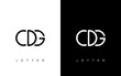 illustration vector graphic of simple, modern, flat, creative, geometric, letter mark, word mark for initial letter CDG logo design