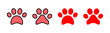 Paw icon set illustration. paw print sign and symbol. dog or cat paw