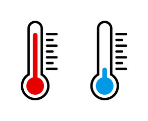 Wall Mural - high and low temperature thermometer icons