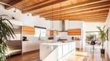 Fototapeta Krajobraz - Modern Kitchen Architectural Photography, expensive decor, professional color grading, soft shadows, no contrast, clean sharp focus, film photography, HDR bright room, evenly lit bright room