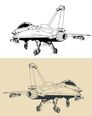 Carrier-based military jet illustration