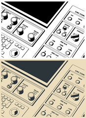 Wall Mural - CNC control panel close-up