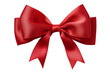 © seogi - Red satin ribbon. Gift wrapping, decorative bow knot red ribbon. Transparent background. PNG. Generative AI