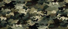 Military Texture Camouflage Background On Top View.