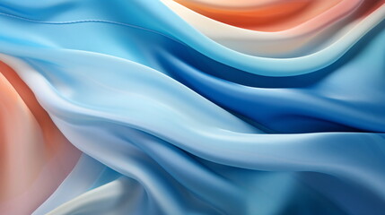 A luxurious and elegant background pattern with a soft silk satin texture and a gradient of blue color, featuring subtle wrinkles. Generative AI