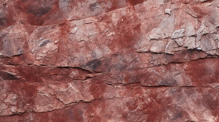 Wall Mural - Red brown rock texture with cracks. Rough stone rock surface. Red stone, granite, sedimentary rock background. Close up. Generative AI