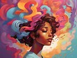 Colorful illustrations depicting the journey of someone with epilepsy. Generative AI