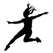 © Big Dream - A Jumping girl on the sky vector silhouette, black color silhouette