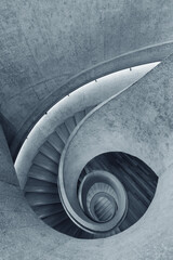 Poster - Modern spiral staircase. Contemporary architecture abstract background