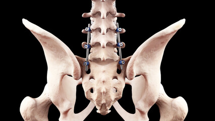 Wall Mural - Posterior Lumbar Fusion with Pedicle Screws and Rods