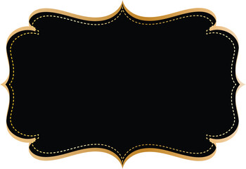 Canvas Print - abstract golden frame design on black.
