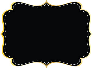 Wall Mural - abstract beautiful gold frame design on black.