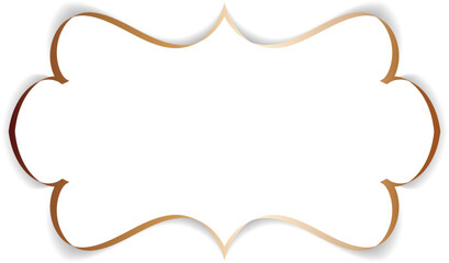 Wall Mural - abstract beautiful gold frame design on white.