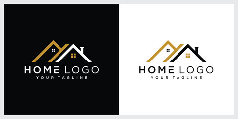 Wall Mural - Home vector logo template for real estate company. Illustration of roof. Design element.
