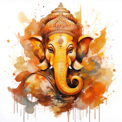 Ganesh Chaturthi festival isolated on transparent background. PNG