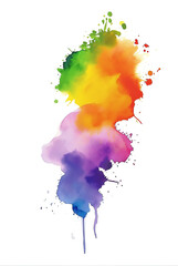 Poster - Colorful paint splashes isolated on transparent background. PNG