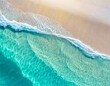フレーム　トラベル　夏　海　波　砂浜　コピースペース　背景　AI生成画像