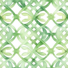 Wall Mural - Celtic Patterns with Green Tones, seamless watercolor illustration for St. Patrick's Day