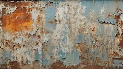 Wall Mural - Peeling paint on metal. Generative AI