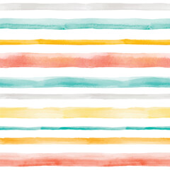 Poster - Seamless pattern with watercolor stripes