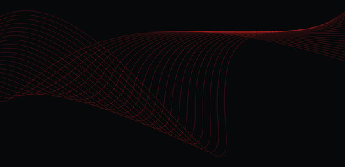 Poster - Black abstract background and red line 