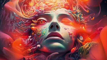 Wall Mural - lose yourself in a symphony of psychedelic visuals that will transport you to a world beyond your wi