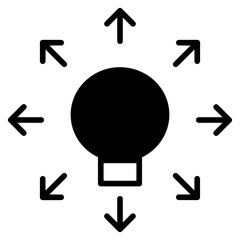 Sticker - Innovation Idea bulb solid glyph icon