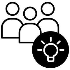 Poster - Group Thinking solid glyph icon