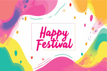 Wall Mural - happy holi festival of colors with color background design vector, holi banner design with texts