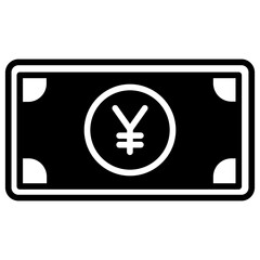 Wall Mural - Yen Money, Cash currency solid glyph icon