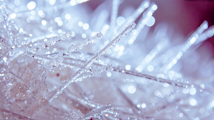 Canvas Print - Beautiful texture. White ice crystal sticks
