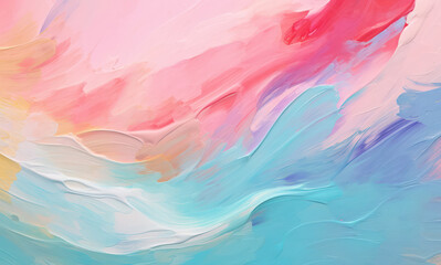 Wall Mural - Colorful Liquid Waves: Textured Abstract Background with Pink and White Watercolor Splash