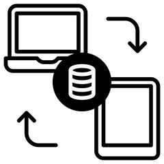 Poster - Laptop to Tab sharing solid glyph icon