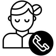 Sticker - Woman Call solid glyph icon